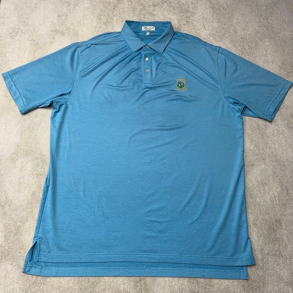 Peter Millar Tralee Golf Links Polo Shirt Summer Comfort Blue Performance Men XL